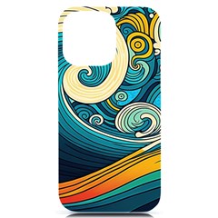 Waves Wave Ocean Sea Abstract Whimsical Abstract Art Iphone 14 Pro Max Black Uv Print Case by Ndabl3x