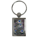 Peacock Feathers Peacock Bird Feathers Key Chain (Rectangle) Front