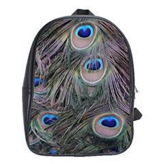 Peacock Feathers Peacock Bird Feathers School Bag (large) by Ndabl3x