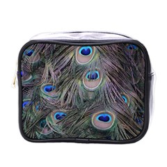 Peacock Feathers Peacock Bird Feathers Mini Toiletries Bag (one Side) by Ndabl3x