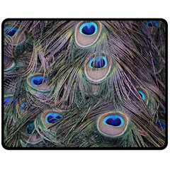 Peacock Feathers Peacock Bird Feathers Fleece Blanket (medium) by Ndabl3x