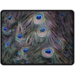 Peacock Feathers Peacock Bird Feathers Two Sides Fleece Blanket (Large) 80 x60  Blanket Back