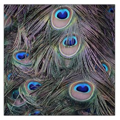 Peacock Feathers Peacock Bird Feathers Square Satin Scarf (36  X 36 ) by Ndabl3x