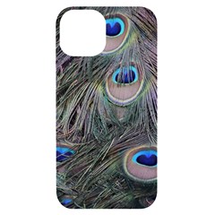 Peacock Feathers Peacock Bird Feathers Iphone 14 Black Uv Print Case by Ndabl3x