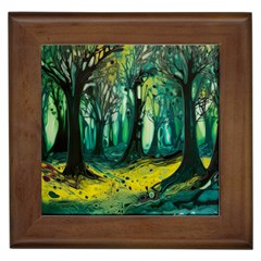 Ai Generated Trees Forest Mystical Forest Nature Art Framed Tile by Ndabl3x