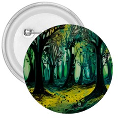 Ai Generated Trees Forest Mystical Forest Nature Art 3  Buttons by Ndabl3x