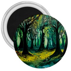 Ai Generated Trees Forest Mystical Forest Nature Art 3  Magnets by Ndabl3x