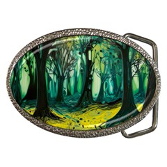 Ai Generated Trees Forest Mystical Forest Nature Art Belt Buckles by Ndabl3x