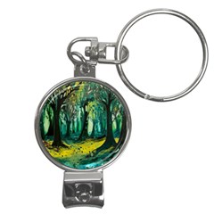 Ai Generated Trees Forest Mystical Forest Nature Art Nail Clippers Key Chain by Ndabl3x