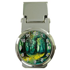 Ai Generated Trees Forest Mystical Forest Nature Art Money Clip Watches by Ndabl3x