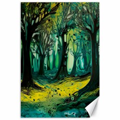 Ai Generated Trees Forest Mystical Forest Nature Art Canvas 12  X 18  by Ndabl3x