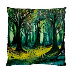 Ai Generated Trees Forest Mystical Forest Nature Art Standard Cushion Case (one Side) by Ndabl3x