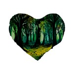 Ai Generated Trees Forest Mystical Forest Nature Art Standard 16  Premium Heart Shape Cushions Front