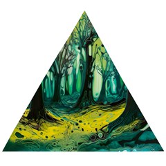 Ai Generated Trees Forest Mystical Forest Nature Art Wooden Puzzle Triangle by Ndabl3x