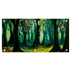 Ai Generated Trees Forest Mystical Forest Nature Art Banner And Sign 6  X 3  by Ndabl3x