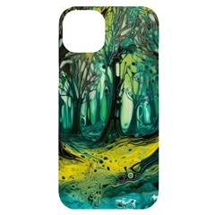 Ai Generated Trees Forest Mystical Forest Nature Art Iphone 14 Plus Black Uv Print Case by Ndabl3x