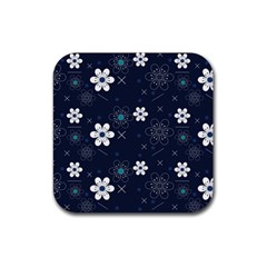 Flowers Pattern Pattern Flower Texture Rubber Coaster (square) by Ndabl3x