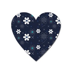 Flowers Pattern Pattern Flower Texture Heart Magnet by Ndabl3x