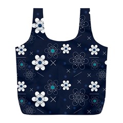 Flowers Pattern Pattern Flower Texture Full Print Recycle Bag (l) by Ndabl3x