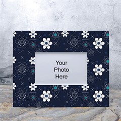 Flowers Pattern Pattern Flower Texture White Tabletop Photo Frame 4 x6  by Ndabl3x