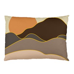 Boho Bohemian Hills Nature Drawing Pillow Case by Ndabl3x