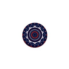 Mandala Orange Navy 1  Mini Buttons by Ndabl3x