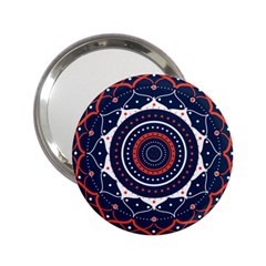 Mandala Orange Navy 2 25  Handbag Mirrors by Ndabl3x