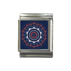 Mandala Orange Navy Italian Charm (13mm) by Ndabl3x