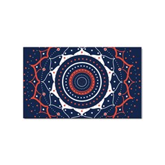 Mandala Orange Navy Sticker (rectangular) by Ndabl3x