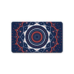 Mandala Orange Navy Magnet (name Card) by Ndabl3x