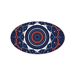 Mandala Orange Navy Sticker Oval (10 Pack) by Ndabl3x