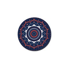 Mandala Orange Navy Golf Ball Marker (4 Pack) by Ndabl3x