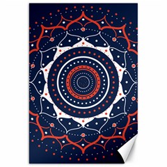 Mandala Orange Navy Canvas 20  X 30  by Ndabl3x