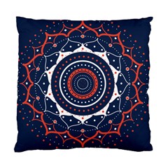 Mandala Orange Navy Standard Cushion Case (one Side) by Ndabl3x