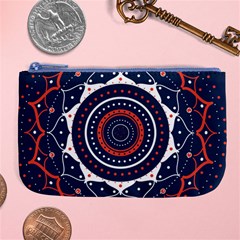 Mandala Orange Navy Large Coin Purse by Ndabl3x