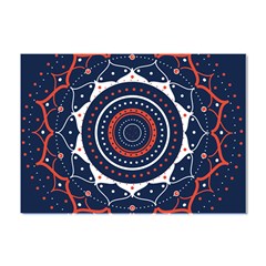 Mandala Orange Navy Crystal Sticker (a4) by Ndabl3x