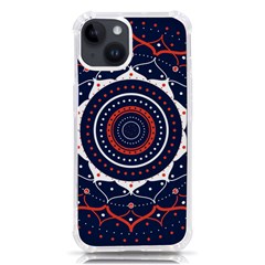 Mandala Orange Navy Iphone 14 Tpu Uv Print Case