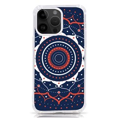 Mandala Orange Navy Iphone 14 Pro Max Tpu Uv Print Case by Ndabl3x