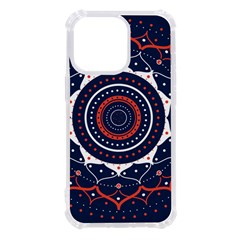 Mandala Orange Navy Iphone 13 Pro Tpu Uv Print Case by Ndabl3x