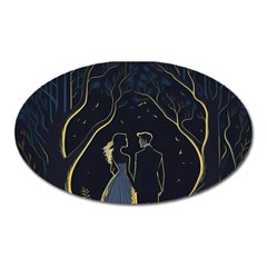 Love Romantic Couple In Love Oval Magnet by Ndabl3x