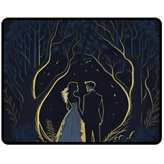 Love Romantic Couple In Love Fleece Blanket (medium) by Ndabl3x