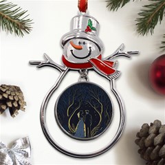 Love Romantic Couple In Love Metal Snowman Ornament by Ndabl3x