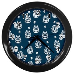 Pattern Baroque Art Drawing Wall Clock (black) by Ndabl3x