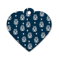 Pattern Baroque Art Drawing Dog Tag Heart (one Side) by Ndabl3x