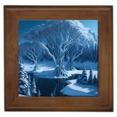 Nature Winter Cold Snow Landscape Framed Tile by Ndabl3x