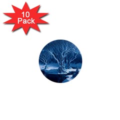 Nature Winter Cold Snow Landscape 1  Mini Buttons (10 Pack)  by Ndabl3x