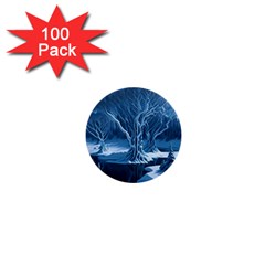 Nature Winter Cold Snow Landscape 1  Mini Buttons (100 Pack)  by Ndabl3x