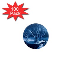 Nature Winter Cold Snow Landscape 1  Mini Magnets (100 Pack)  by Ndabl3x