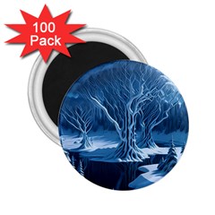 Nature Winter Cold Snow Landscape 2 25  Magnets (100 Pack)  by Ndabl3x