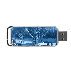 Nature Winter Cold Snow Landscape Portable Usb Flash (one Side) by Ndabl3x